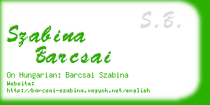 szabina barcsai business card